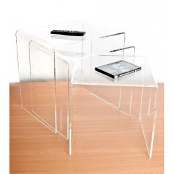 SET 3 masute transparente 50 (L ) x 40 (Ll) x 60 (H) cm